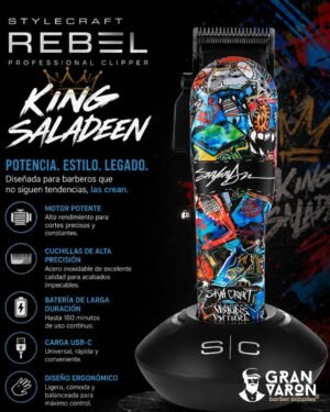 4 Clipper Profesional StyleCraft Rebel King Saladeen – Edición Especial con Motor Super-Torque