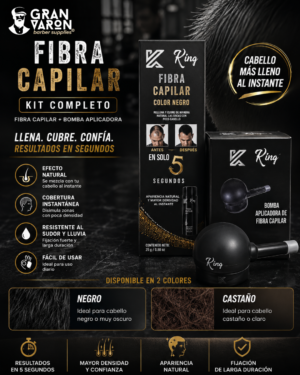 40 Kit de Fibra Capilar King con Bomba Aplicadora