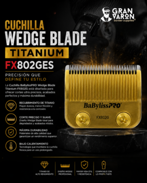 Cuchilla BaBylissPRO Wedge Blade Titanium FX802G - Repuesto Profesional con Tecnología MIM
