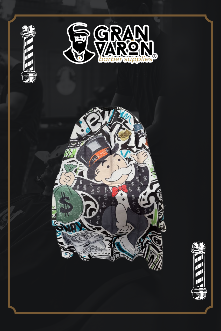 Capa de Barbero Profesional - Edición Art Street "Monopoly Success" Graff