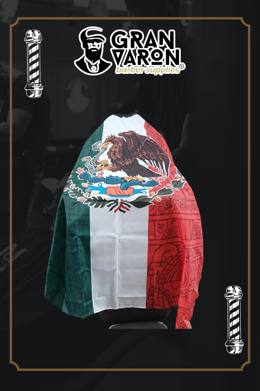 Capa de Barbero Profesional - Edición Especial Bandera de México & Raíces Aztecas