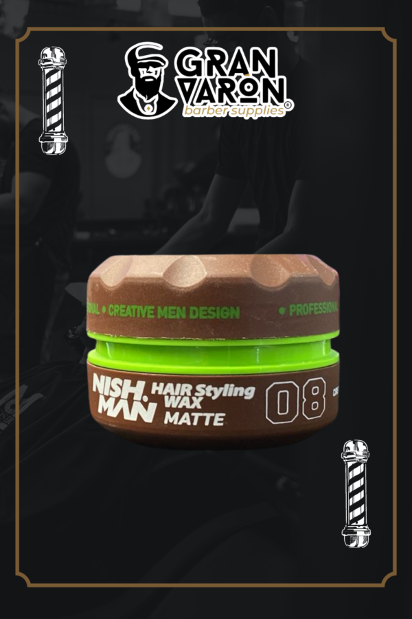 Cera Nish Man 08 Matte Hair Styling Wax – Efecto Mate Natural y Fijación Flexible (150ml)
