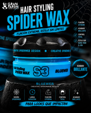 Cera Capilar NISHMAN S3 Spider Wax – Fijación Elástica con Efecto Telaraña (Blue Web)