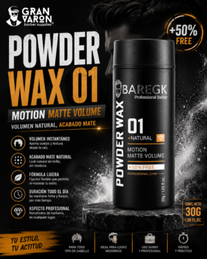 467 Cera en Polvo BAREGK Professional Barber 01 - Powder Wax Matte Volume - 30g