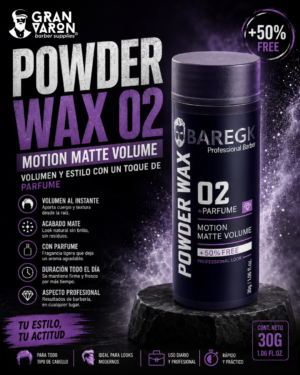 468 Cera en Polvo BAREGK Professional Barber 02 - Powder Wax + Parfume - 30g