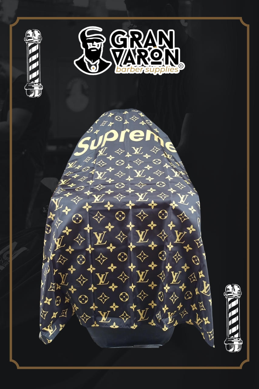 Capa de Barbero Profesional - Edición Brown & Gold Luxury Monogram