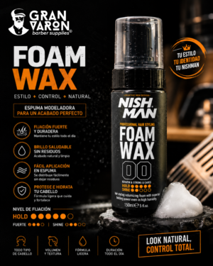 482 Foam Wax NISHMAN 00 – Cera en Espuma para Rizos con Keratina 150ml