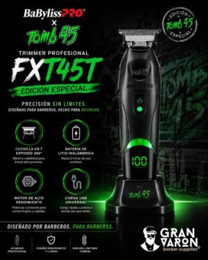 BaBylissPRO x Tomb45 Trimmer Profesional de Carga Inalámbrica (FXT45T) – Edición Especial