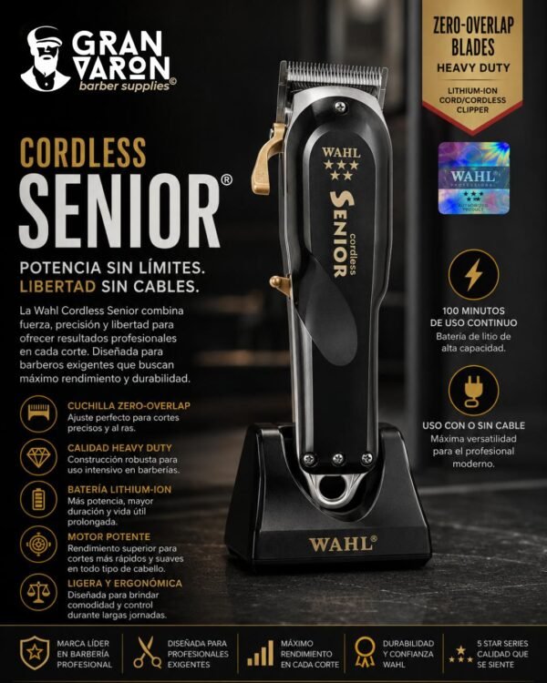 5 Wahl Professional 5 Star Series: Senior – Máquina de Corte de Alta Potencia con Carcasa Metálica