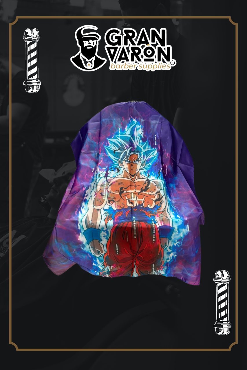 Capa de Barbería Infantil Gran Varón - Edición Goku Ultra Instinto