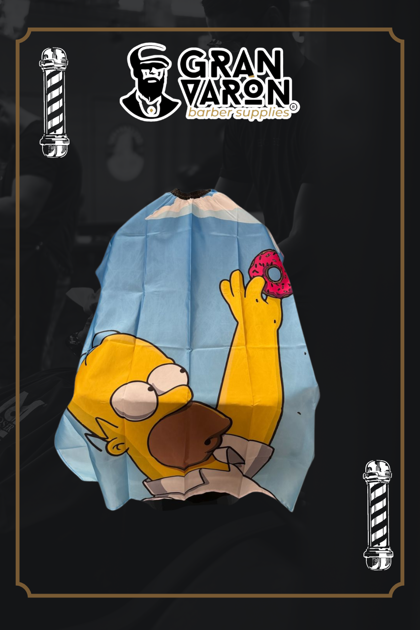 Capa de Barbería Infantil Gran Varón - Edición "Homero & Donuts"