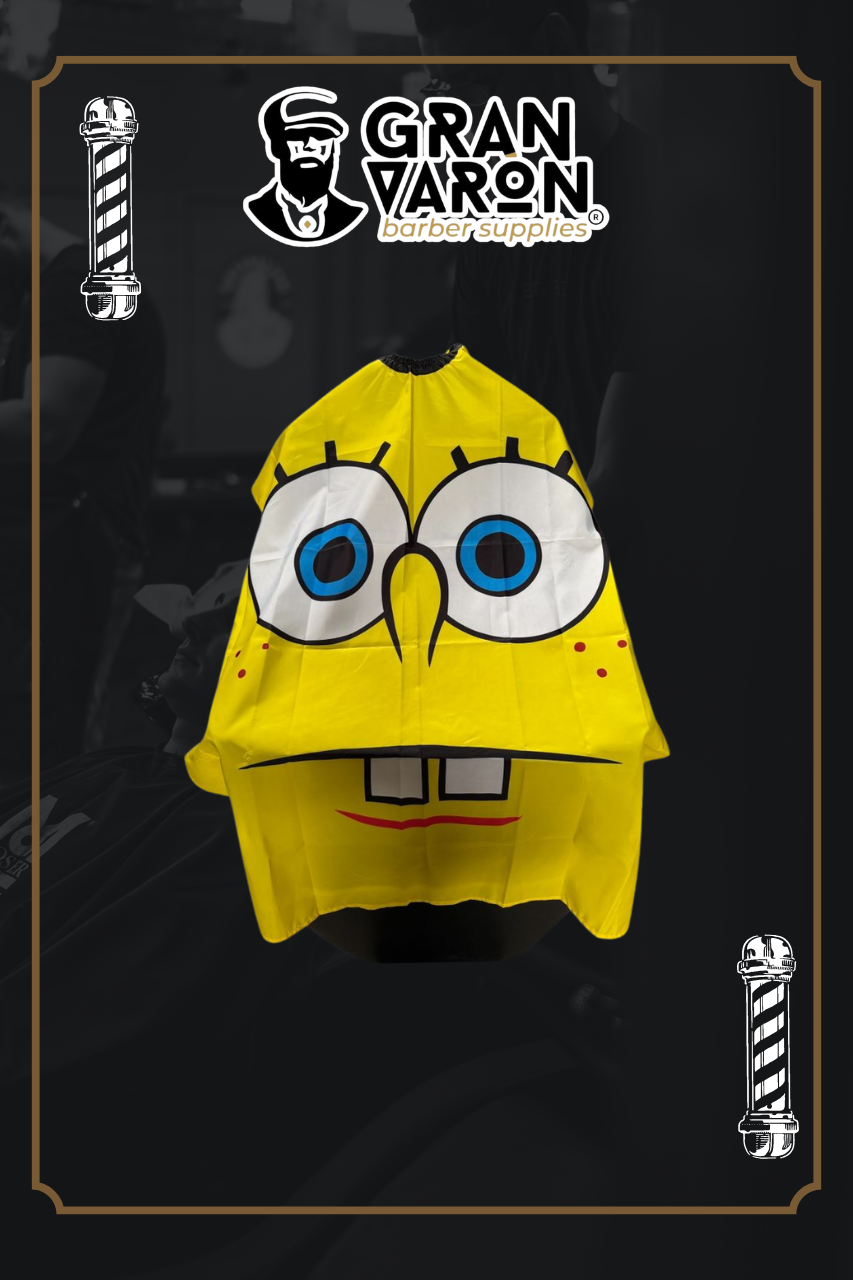 Capa de Barbería Infantil Gran Varón - Edición "Bob Esponja Face"