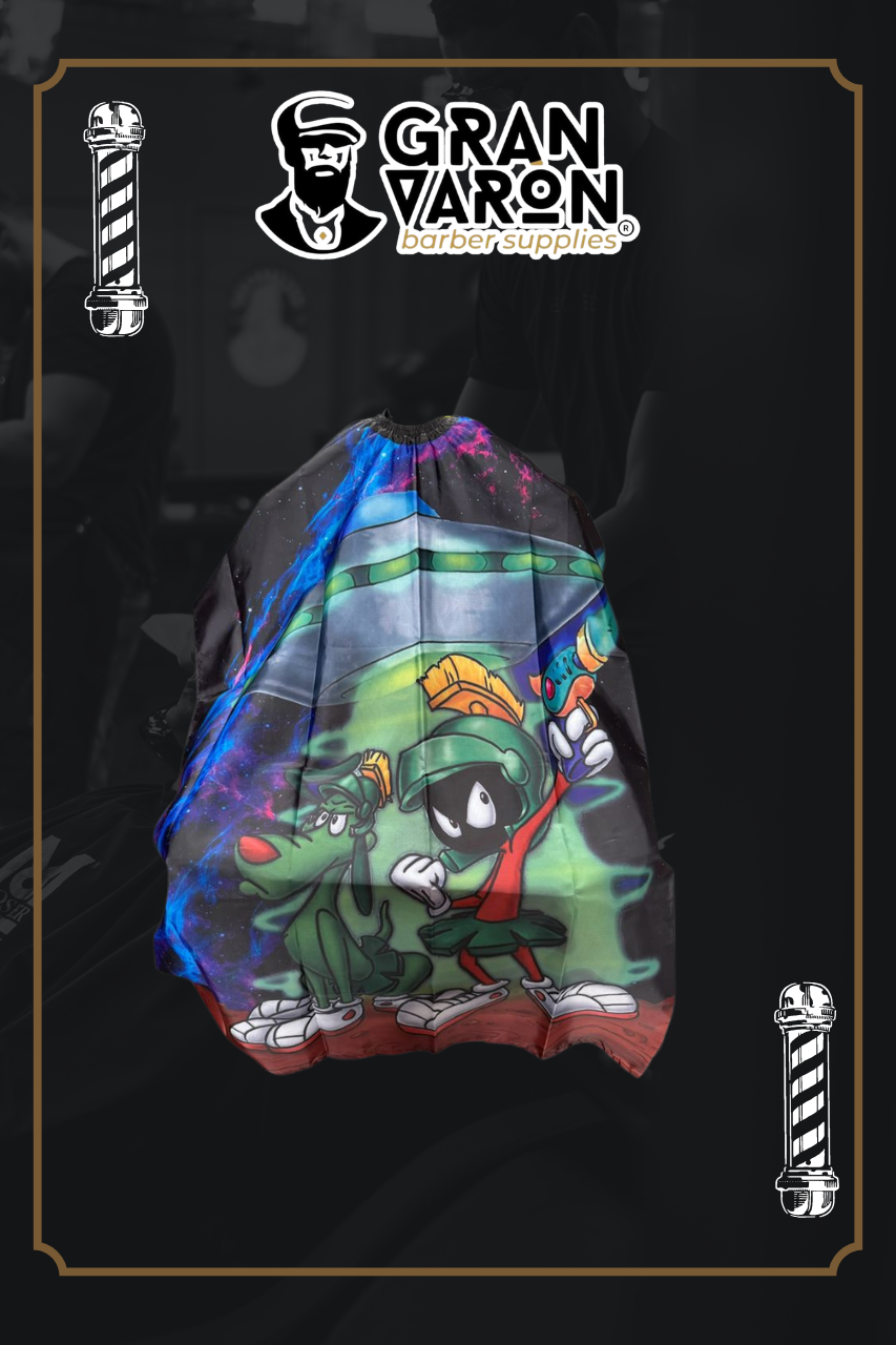 Capa de Barbería Infantil Gran Varón - Edición "Marvin el Marciano & K-9"