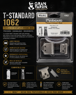 Cuchilla Wahl Professional T-Standard 1062 - Repuesto Original para Trimmers Sterling