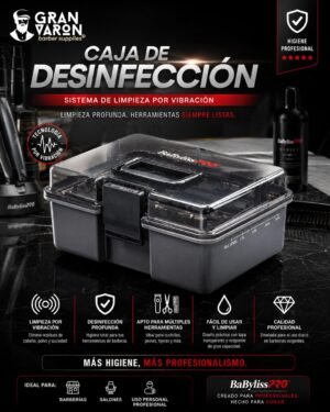 Caja de Desinfección Profesional BaBylissPRO BarberSonic – Sistema de Limpieza por Vibración