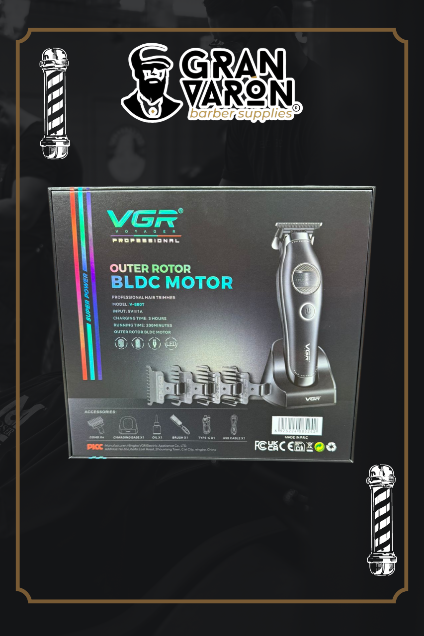 Trimmer Profesional VGR V-880T: Motor BLDC de Rotor Externo y Base de Carga