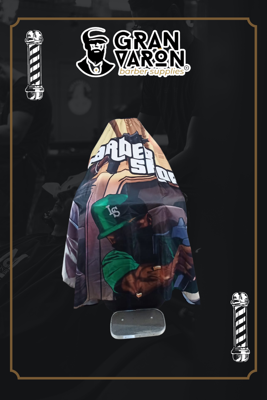 Capa de Corte Profesional - Edición "Barber Shop" | Estilo West Coast Gangsta & Urban Art