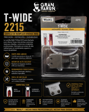 Cuchilla Wahl Professional T-Wide 2215 - Repuesto Original para Detailer y Cordless Detailer Li