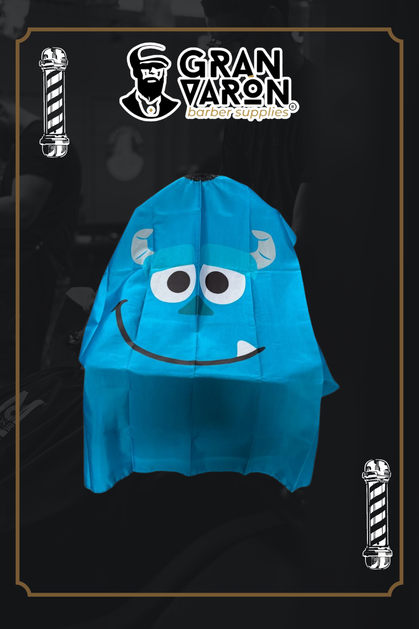 Capa de Barbería Infantil Profesional - Diseño Sully Monsters Inc. - Gran Varón