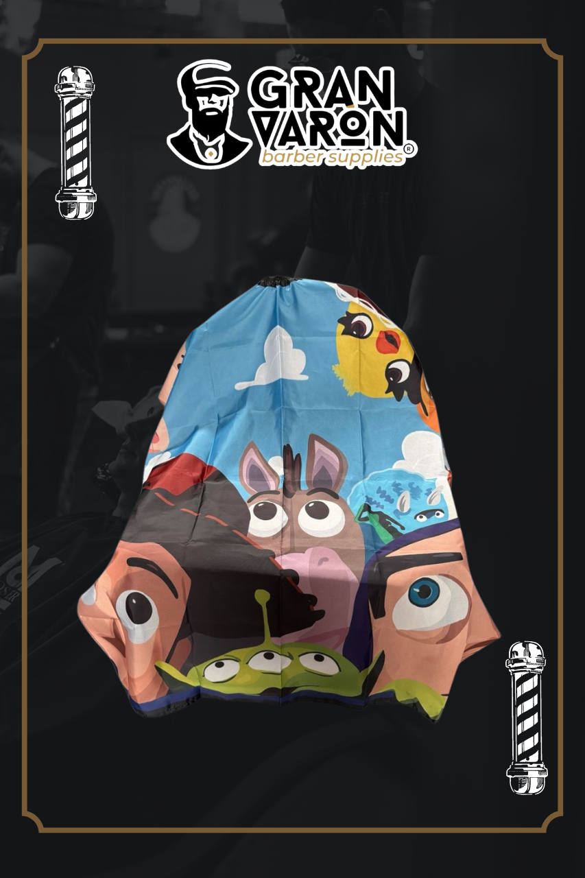 Capa de Barbería Infantil Profesional - Diseño Toy Story & Friends - Gran Varón