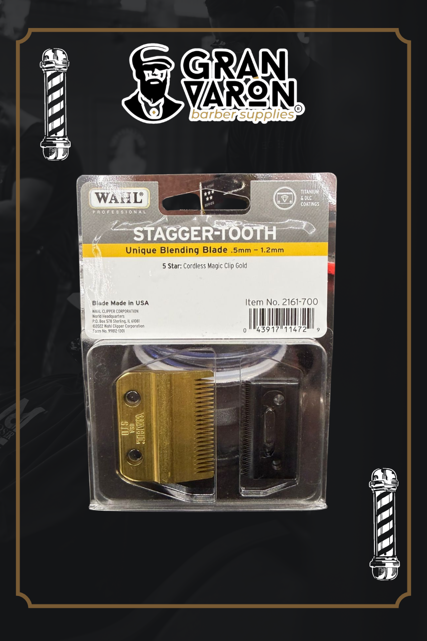 Cuchilla Wahl Professional Gold Stagger-Tooth 2161-700 - Repuesto con Titanio y DLC para Magic Clip Gold