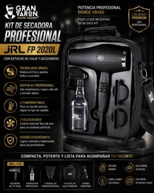 7 Kit de Secadora Profesional JRL FP 2020L con Estuche de Viaje y Accesorios