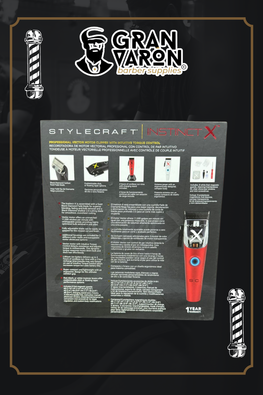 Clipper Profesional StyleCraft Instinct-X – Motor Vectorial con Control de Torque Intuitivo