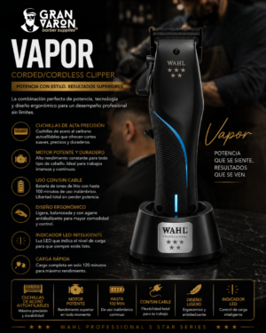 73 Wahl Professional 5 Star Series: Vapor – Cortadora Inalámbrica de Alta Velocidad para Desvanecidos
