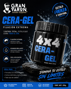 75 Cera-Gel para Peinar 4x4 Professional