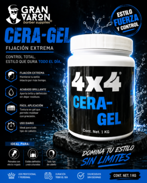 76 Cera-Gel para Peinar 4x4 Professional (Formato XL)