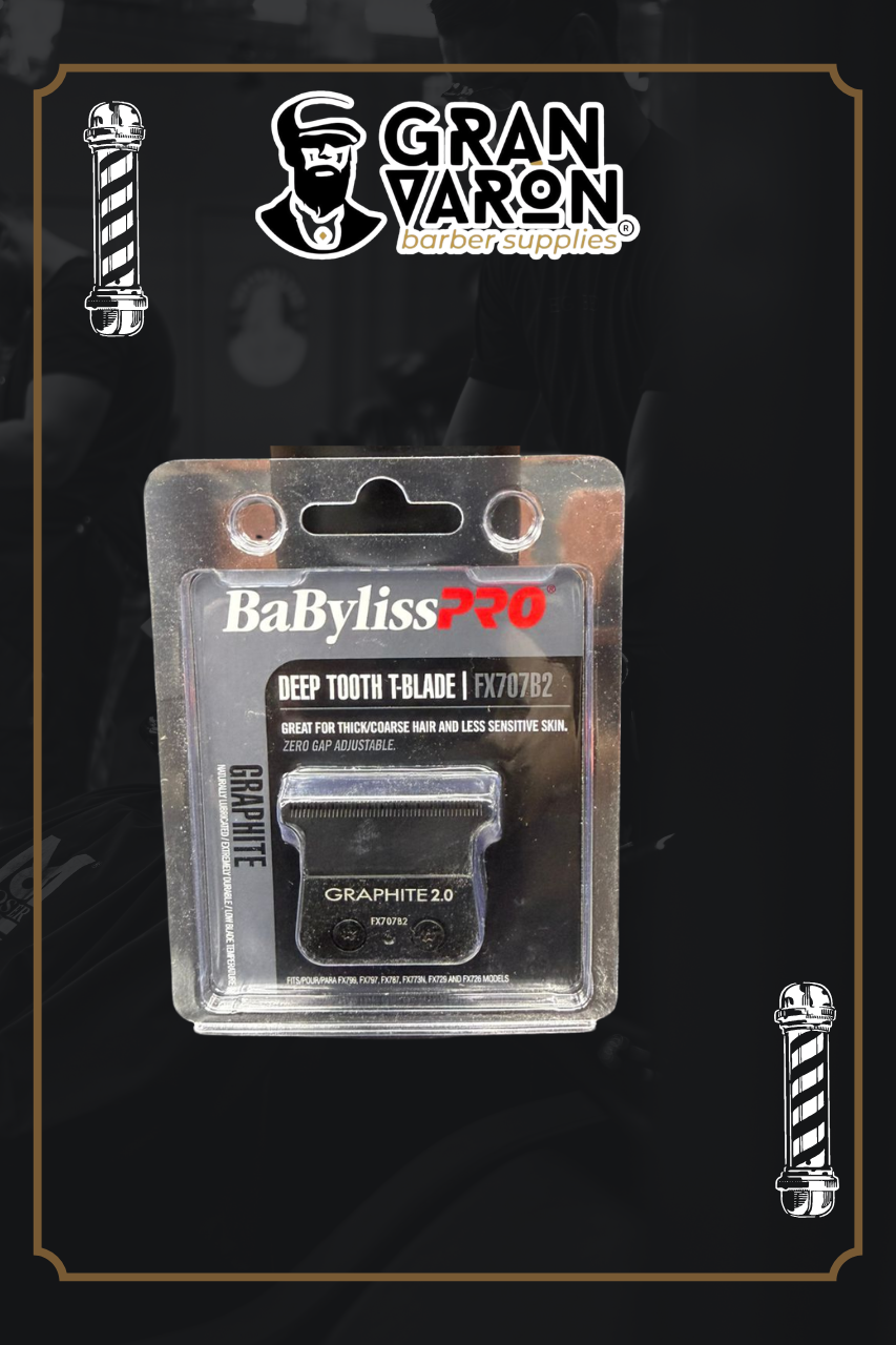 Cuchilla BaBylissPRO Graphite Fine-Tooth T-Blade FX707B - Repuesto Profesional para Trimmers SkeletonFX
