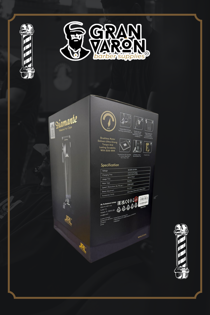 Máquina de Corte JRL Onyx Diamante Professional Hair Clipper – Motor Rotativo y Tecnología Cool Blade