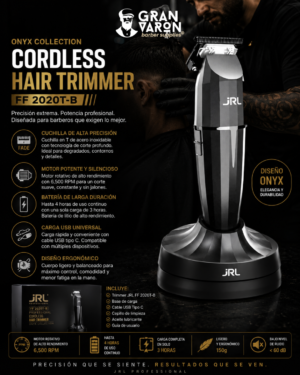 80 JRL Onyx Professional Cordless Hair Trimmer - Modelo FF 2020T-B