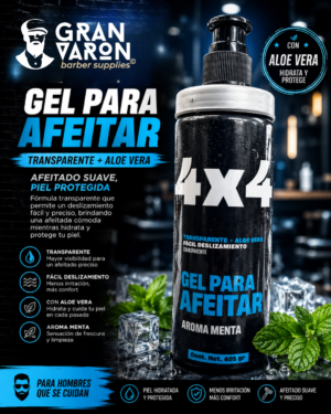 85 Gel para Afeitar Transparente 4x4 Proflessional
