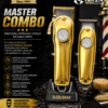 87 Globusman Master Combo: Set Profesional de Clipper y Trimmer Inalámbricas - Edición Gold