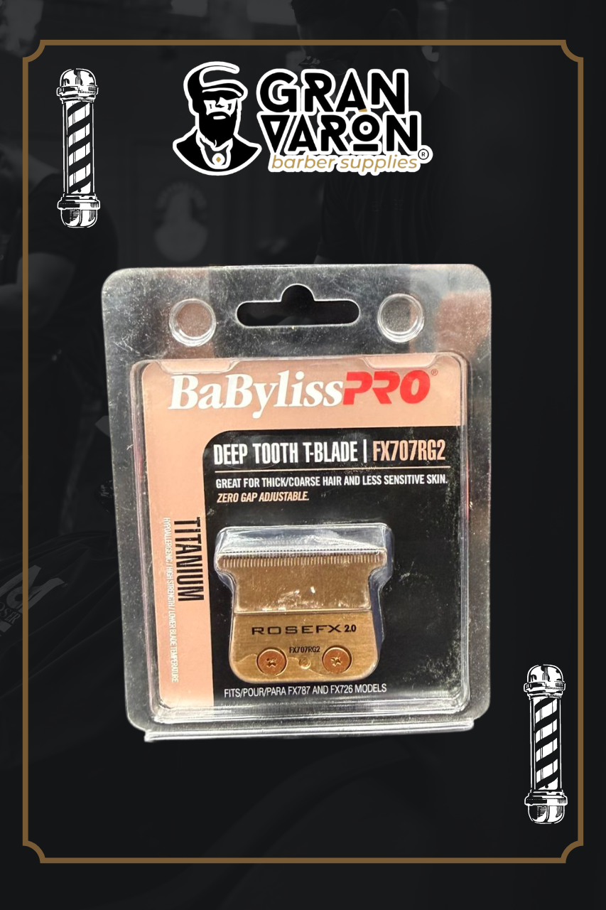 Cuchilla BaBylissPRO Deep Tooth T-Blade Rose Titanium FX707RG2 - Repuesto ROSEFX 2.0 para Trimmer