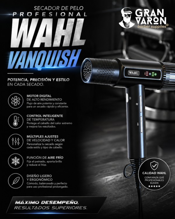 Secador de Pelo Profesional Wahl Vanquish – Motor Digital de Alto Rendimiento