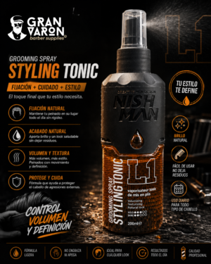 Grooming Spray NISHMAN L1 Styling Tonic – Tónico Texturizante y Voluminizador 200ml