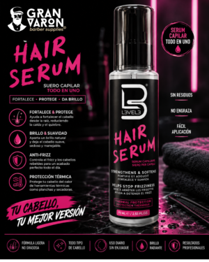 Hair Serum L3VEL3 con Aceite de Argán - Suero Capilar Fortalecedor y Anti-Frizz 200ml