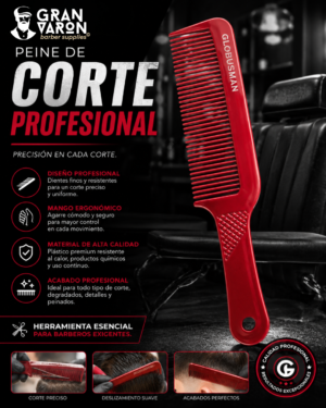 93 Peine de Corte Profesional Globusman - Diseño Ergonómico para Barbería