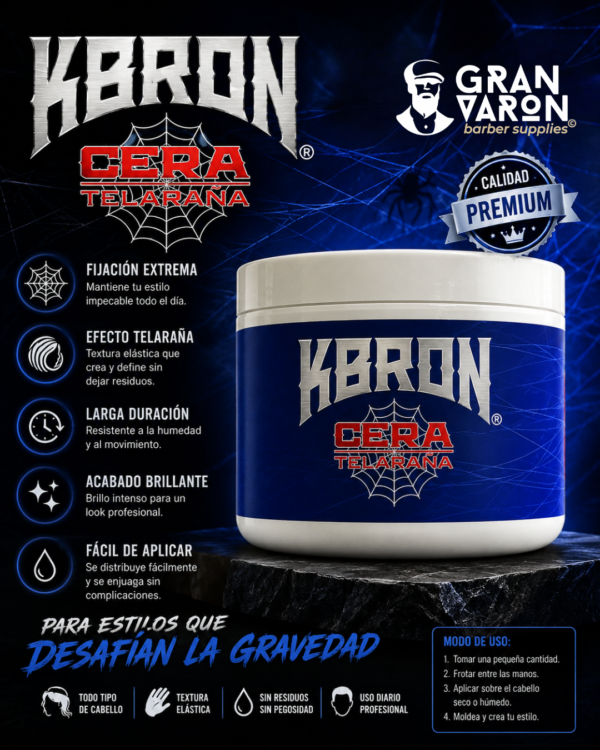 Crea una imagen promocional de este producto medidas 1080 x 1350 (4) KBRON Pomade