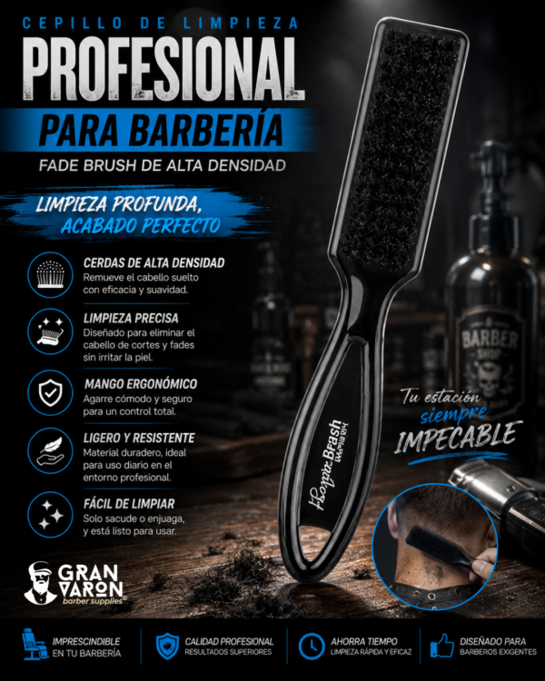 Cepillo de Limpieza Profesional para Barbería – Fade Brush de Alta Densidad