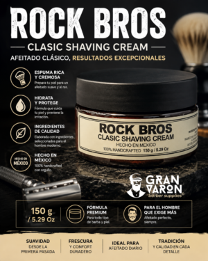 Diseño sin título (1) Crema de Afeitar Clásica Rock Bros