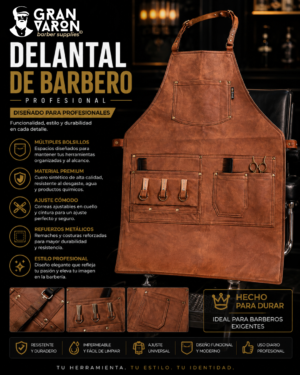 Diseño sin título Delantal de Barbero Gran Varón Profesional - Múltiples Bolsillos