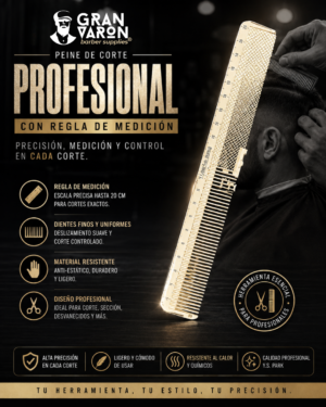 Diseño sin título Peine de Corte Profesional Y.S. Park con Regla de Medición (Blanco)
