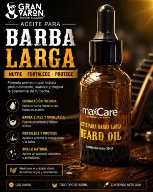 1 Aceite Premium para Barba Larga MaxCare