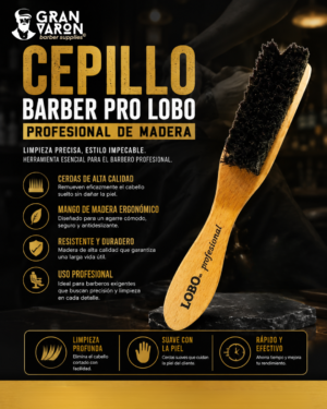 247 Cepillo Barber Pro LOBO Profesional de Madera