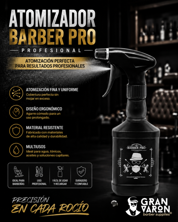 260 Atomizador Barber Pro Negro Profesional