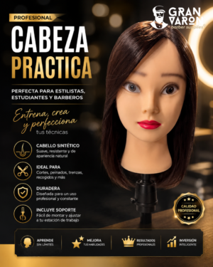 Cabeza de Maniquí para Peinado Artístico (80 cm Sintético)