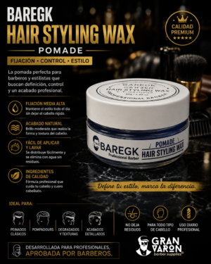 Cera para Cabello BAREGK Pomade Hair Styling Wax